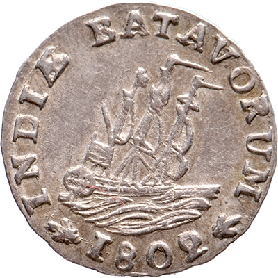 1/16 scheepjesgulden Nederlands Indië 1802 Pr