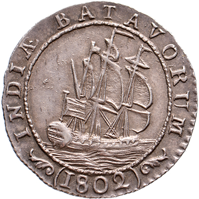 1/4 scheepjesgulden Nederlands Indië 1802 Pr