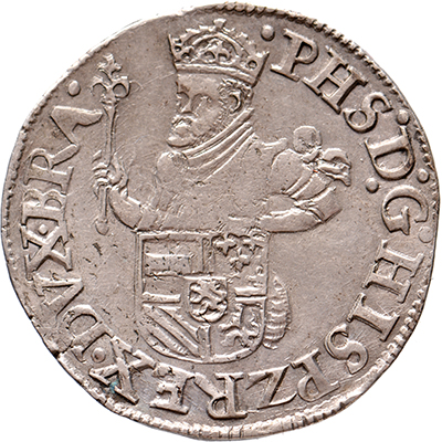 1/4 statendaalder van 8 stuiver Philips II Brabant, Brussel 1577