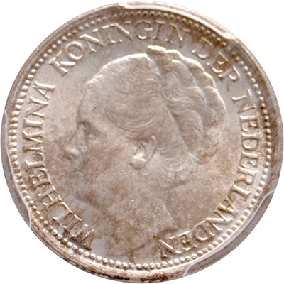 10 cent 1941 Wilhelmina PCGS MS 65