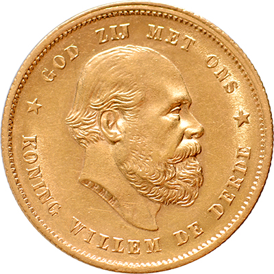 10 gulden 1888 Willem III Pr+