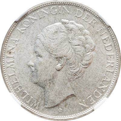 2 1/2 gulden 1938 Wilhelmina NGC MS 61