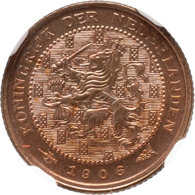 1/2 cent 1906 Wilhelmina NGC MS 66 RD