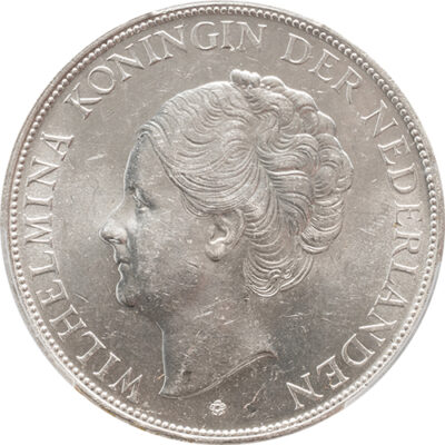2 1/2 gulden 1937 Wilhelmina PCGS MS 62
