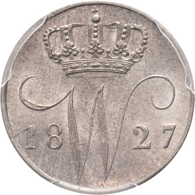 5 cent 1827U Willem I PCGS MS 63