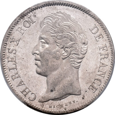 5 francs 1827L Charles X France PCGS MS 63